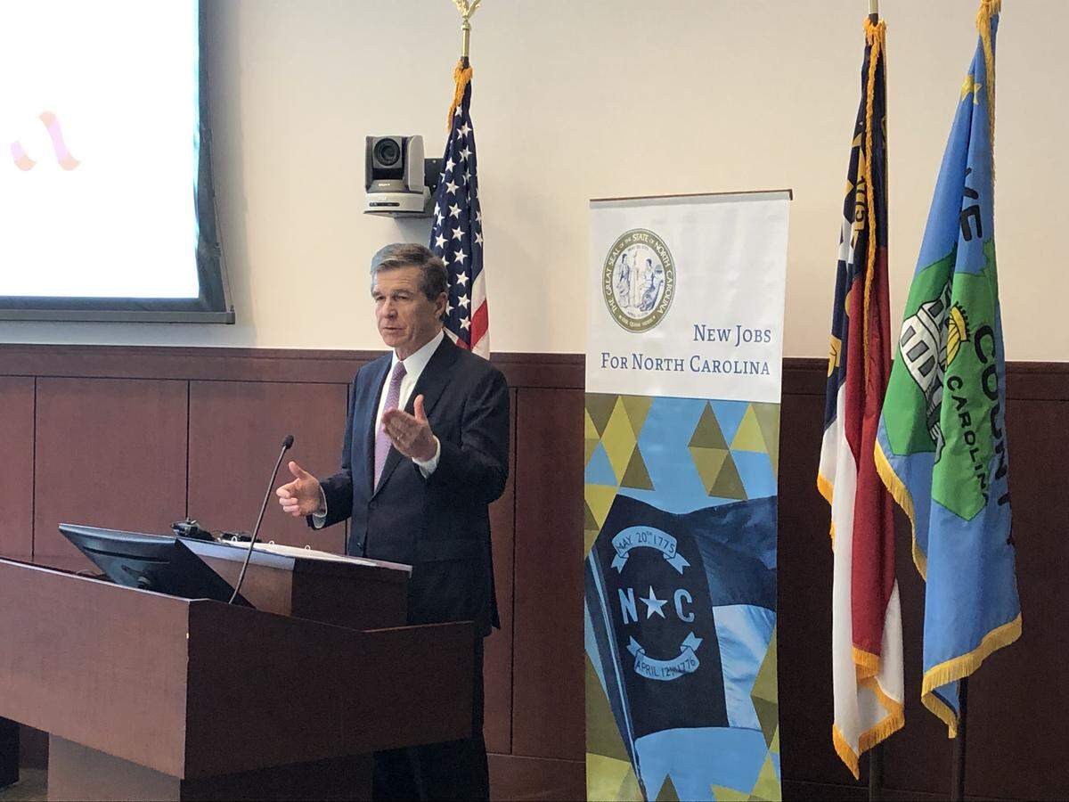 Gov. Roy Cooper talks about Microsoft’s 500-job expansion in Wake County on Dec. 17, 2019.