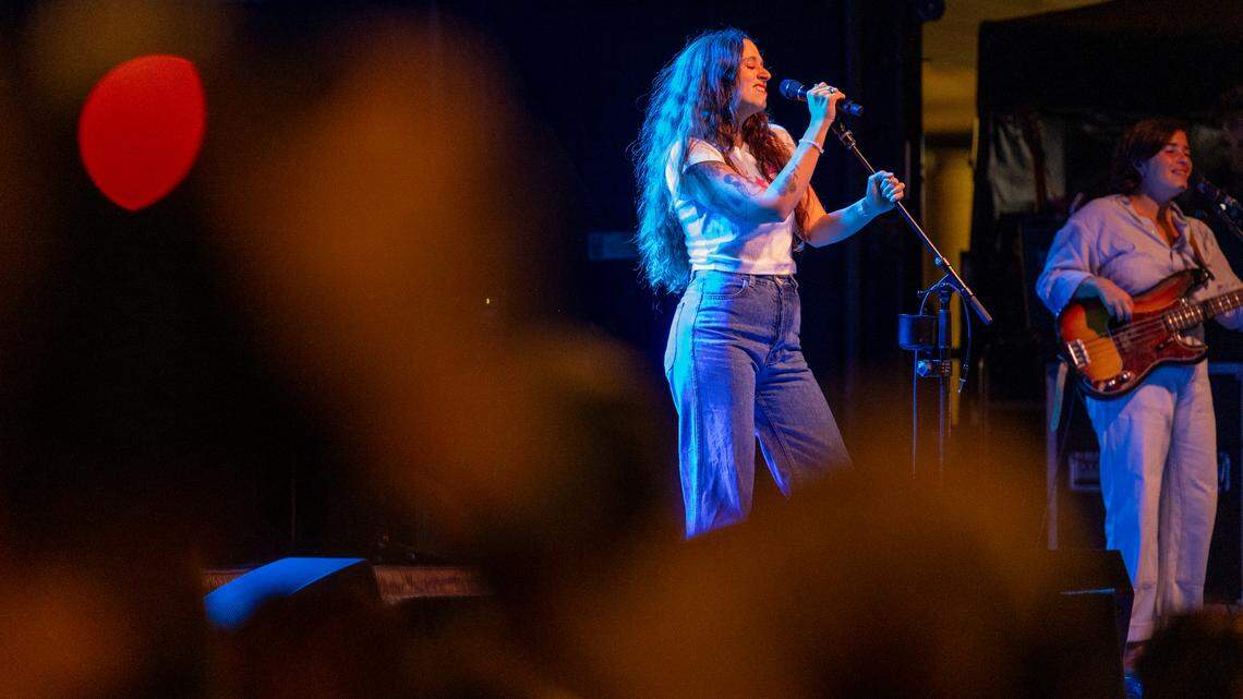 Waxahatchee performs at City Plaza during the Hopscotch Music Festival in Raleigh on Thursday, Sept 6, 2024.
