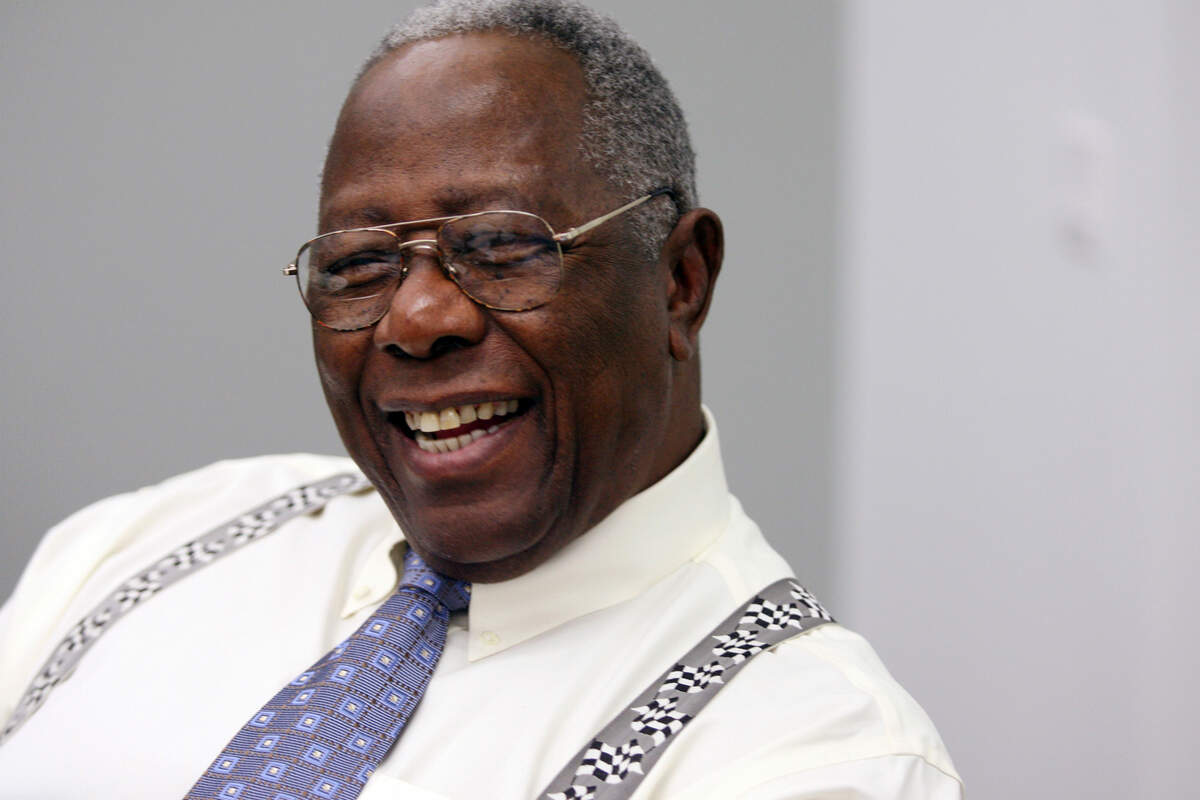 Baseball legend Hank Aaron in New York on Feb. 23, 2011. Aaron, who faced down racism as he eclipsed Babe Ruth as baseballÕs home run king, hitting 755 homers and holding the most celebrated record in sports for more than 30 years, has died. He was 86.