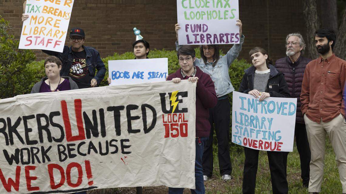 Library workers protest Wake County budget, insist they need more hours