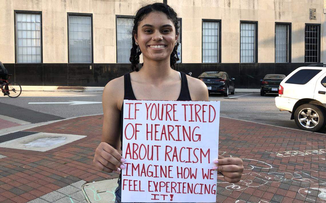 Jydia Faucette, 18, Burlington. “I’m hoping that people realize that history is repeating itself and that we need a new normal, because this isn’t working anymore.”