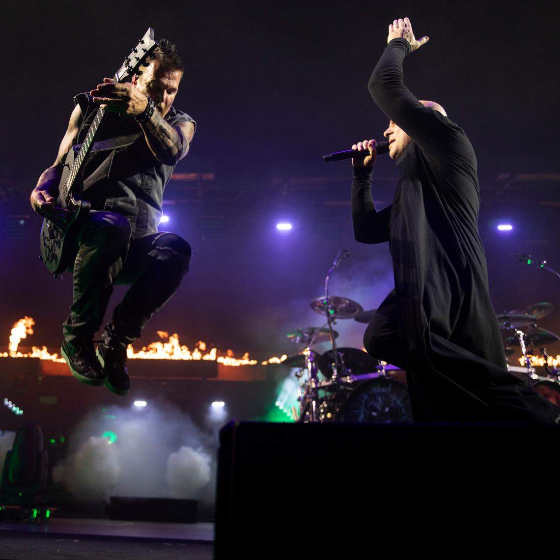 Disturbed brings their “Take Back Your Life Tour” to Raleigh, N.C.’s Coastal Credit Union Music Park at Walnut Creek, Wednesday night, Sept. 6, 2023.