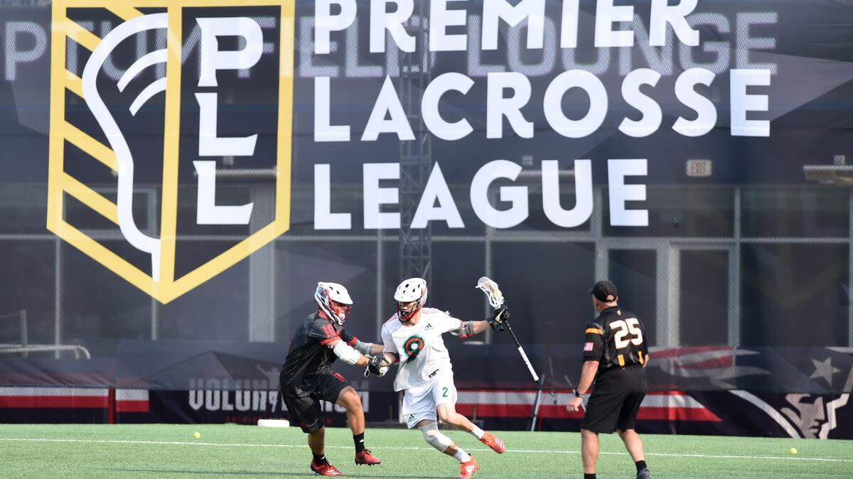 Whipsnakes LC attack Ben Reeves (2) controls the ball while Chaos LC midfielder Deemer Class (10) defends during the second half of their game at Gillette Stadium on June 1, 2019.