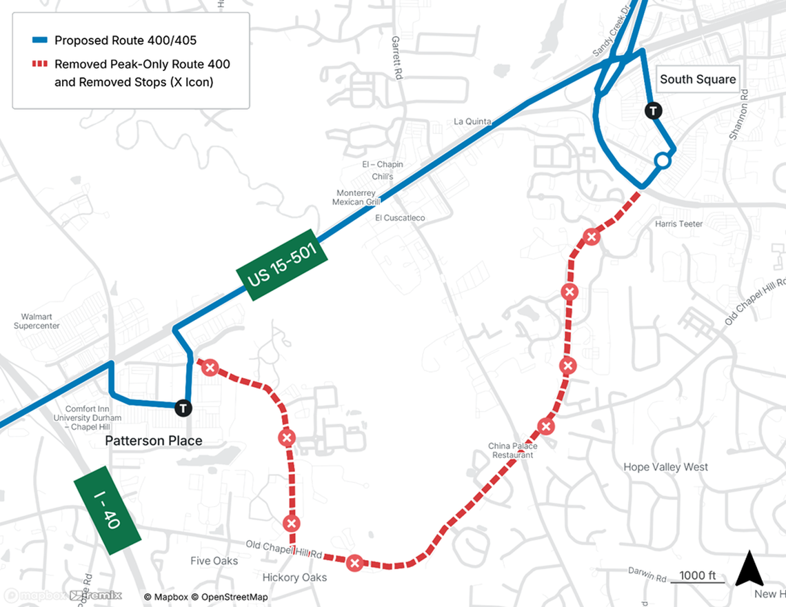 GoTriangle plans to realign Route 400 and cut several stops as it increases frequency between Durham and Chapel Hill.