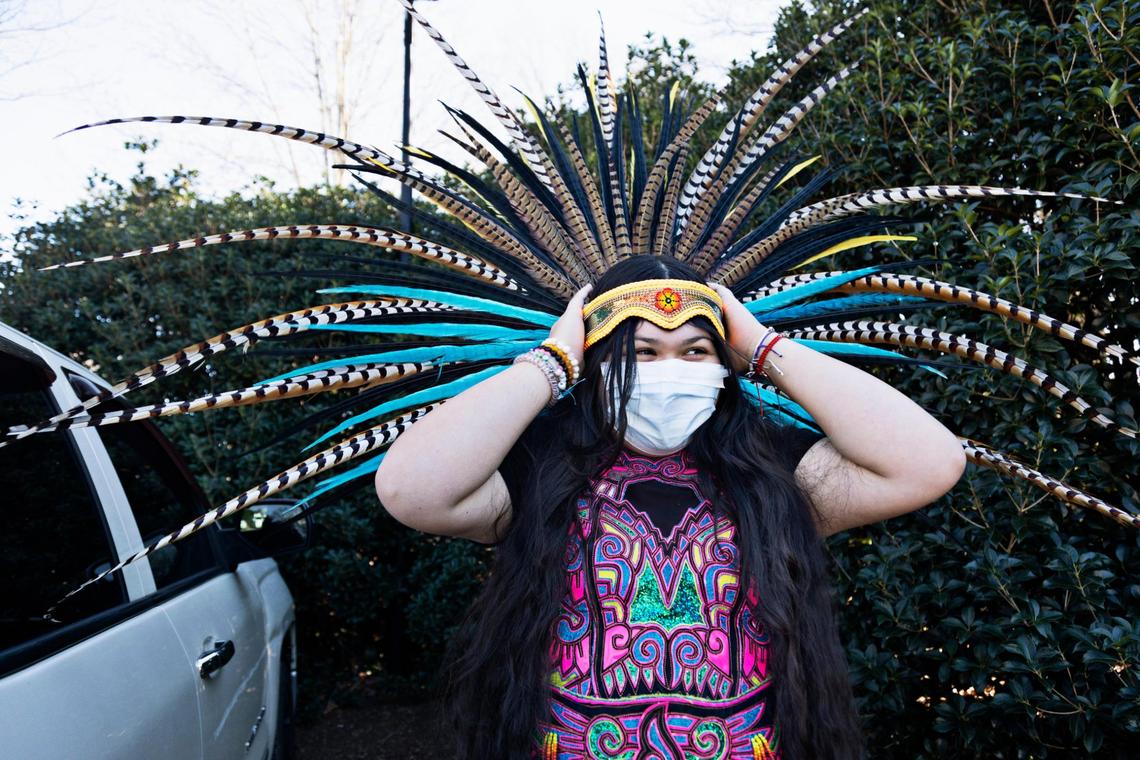 Karla Alvarado, 14, from Wake Forest, prepares to dance with Danza de Rayados in the Desfile del Dia de Reyes or Three Kings’ Day Parade in Cary on Saturday, Jan. 8, 2022. Cary is forming a new Human Relations, Inclusion & Diversity Task Force to assess and build relationships with “under-served and underrepresented citizens, visitors and businesses” among other goals.