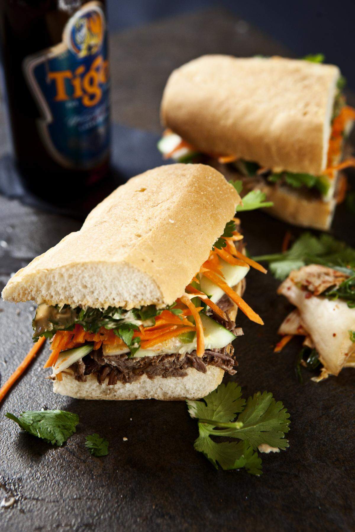 CO restaurant in North Hills, Raleigh, focuses on Vietnamese dishes, including a menu of five banh mi sandwiches.