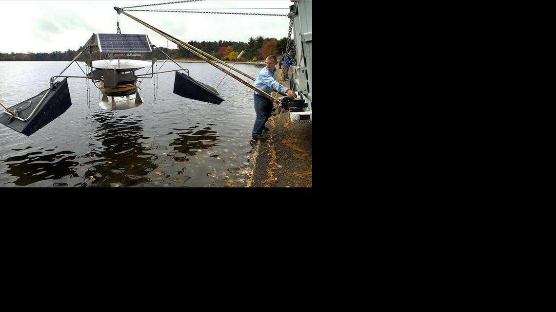 
The SolarBee water circulator will be used to control pollution in Jordan Lake.