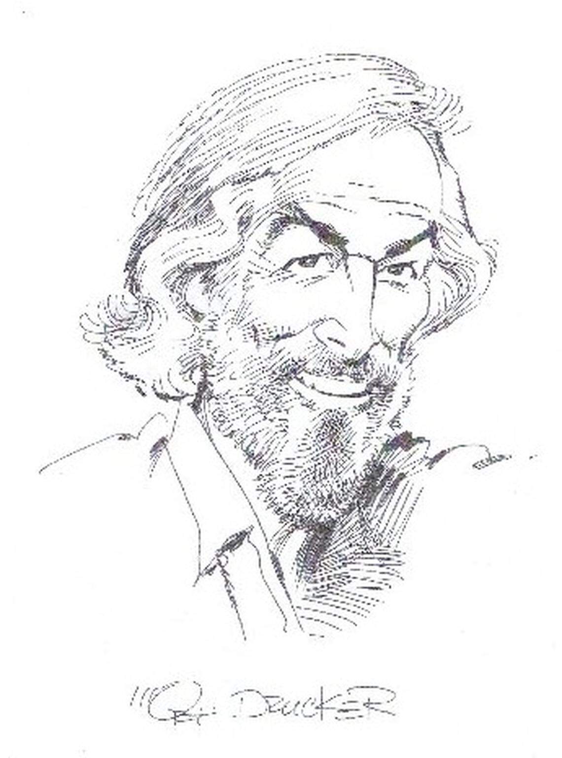 Nick Meglin as drawn by MAD magazine cartoonist Mort Drucker.