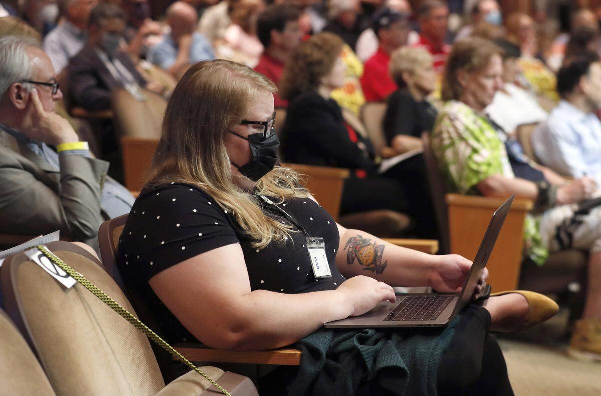 Anna Roman pictured at a city council meeting when she covered the city of Raleigh and Wake County, which she did from 2018 to early 2026 on The News & Observer’s local government team.