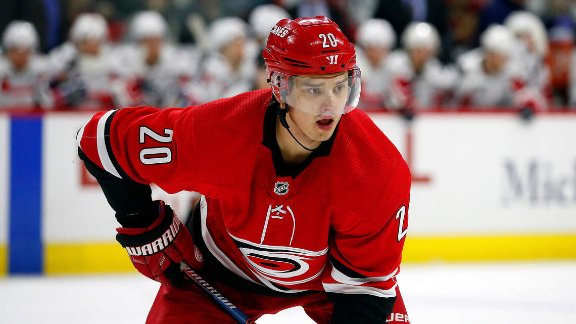 Canes’ Brind’Amour shuffles lines, moves Aho to wing. For practice only?