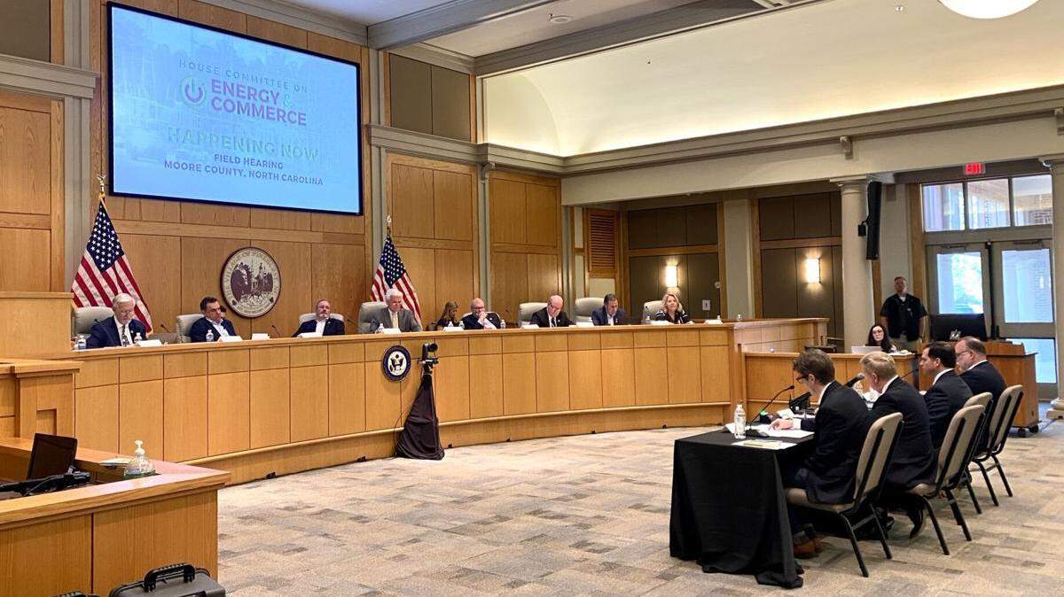 Members of the House Energy and Commerce Committee listen to testimony Friday, June 16, 2023, during a field hearing on threats to infrastructure.