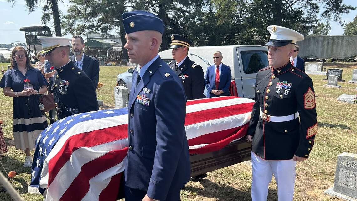 3 generations bury a fallen NC pilot whose sacrifice lifted them out of poverty