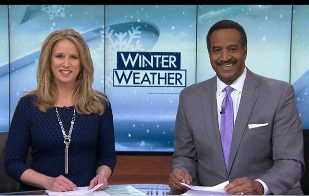 Debra Morgan and Gerald Owens anchor WRAL’s snow coverage in January 2018.