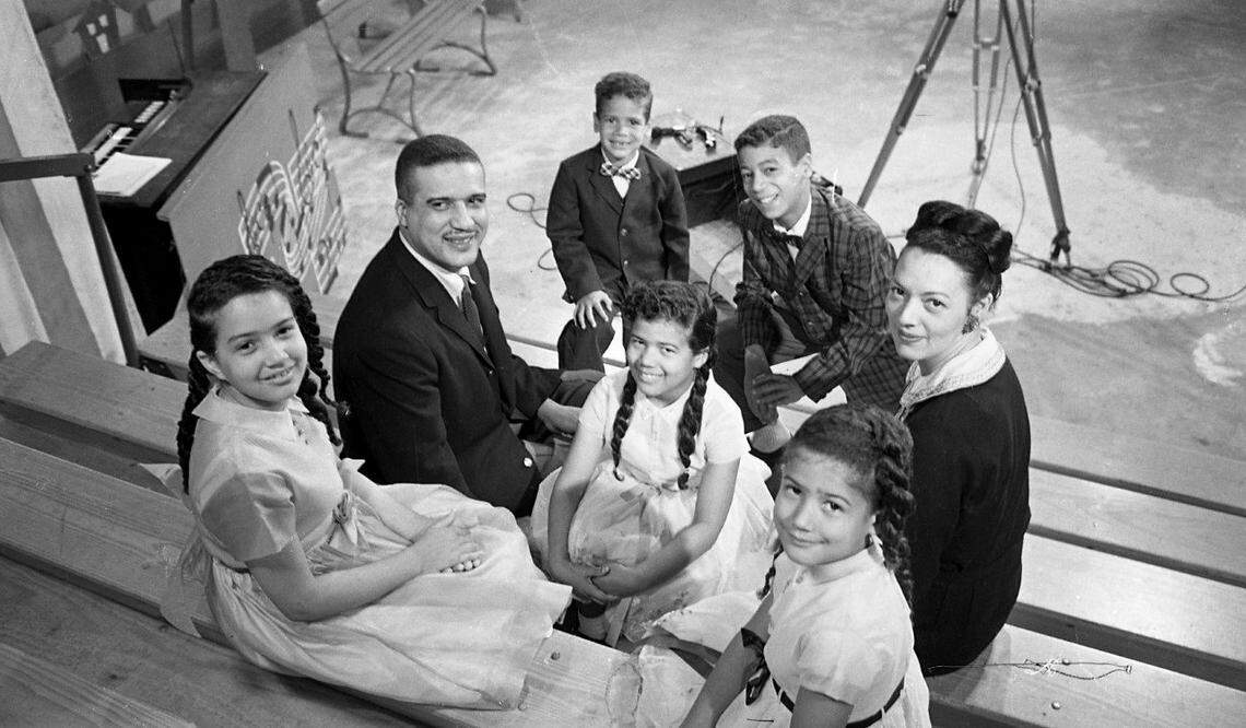 Broadcasting pioneer J.D. Lewis photographed with his family in 1960. Lewis was the first Black radio announcer in North Carolina and, in 1960, started hosting a Saturday television show on WRAL featuring Black teenagers dancing to contemporary music. Lewis and his family were selected as the News & Observer’s 1960 Family of the Year.