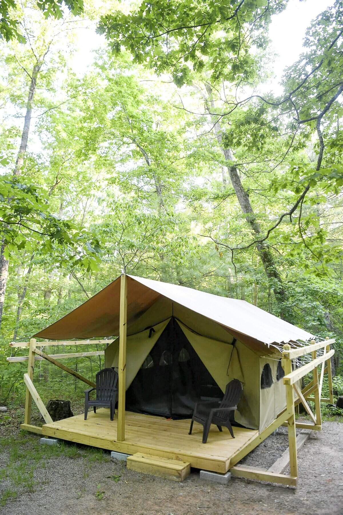 While there are plenty of “glamping” adventures on private land that border national parks and forests, Pisgah Glamping is the first glamping site for the U.S. Forest Service.