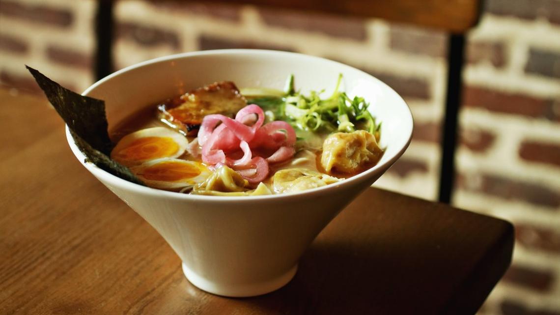 
The Tonkatsu Ramen bowl at Tonbo Ramen in downtown Raleigh.
