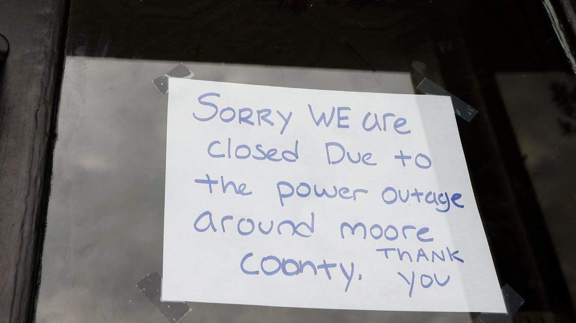 Moore County, NC: Resort and working-class communities all affected by power outage
