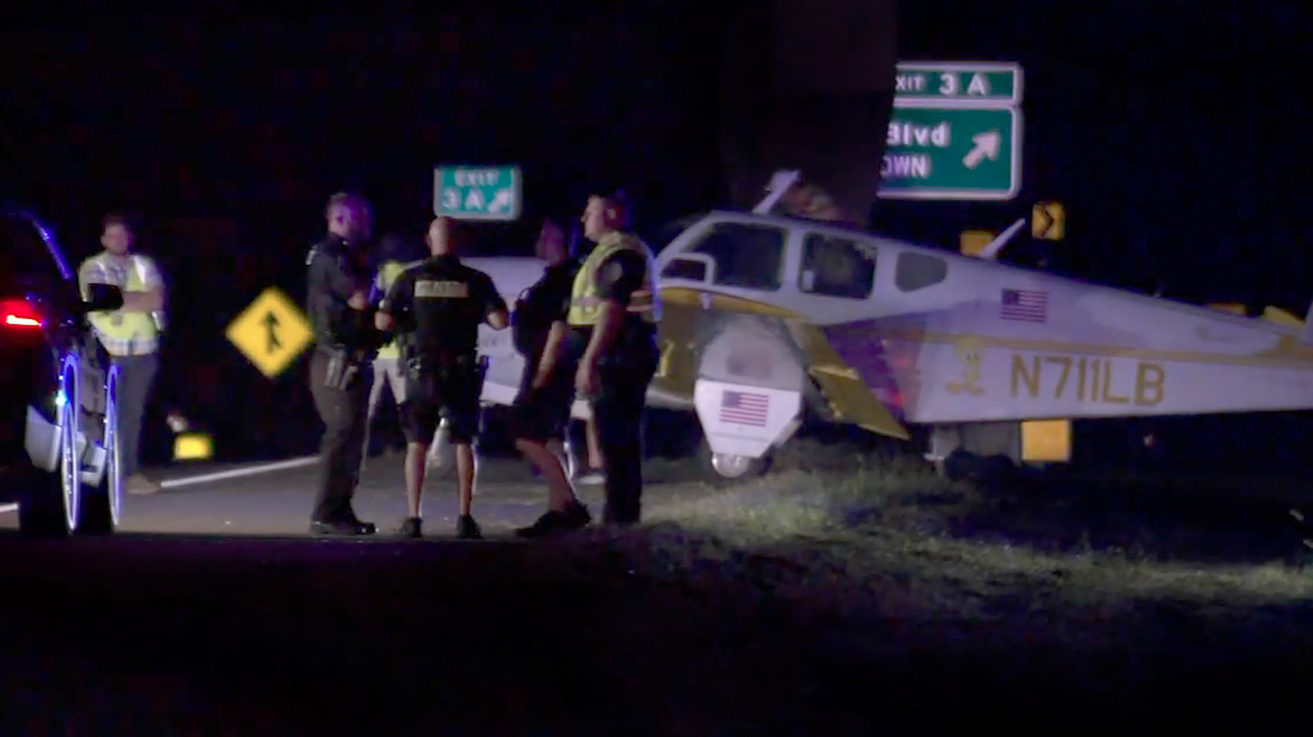 A car struck an aircraft on Interstate 840 in North Carolina, after the single-engine plane was forced to make an emergency landing, according to the Greensboro Police Department.