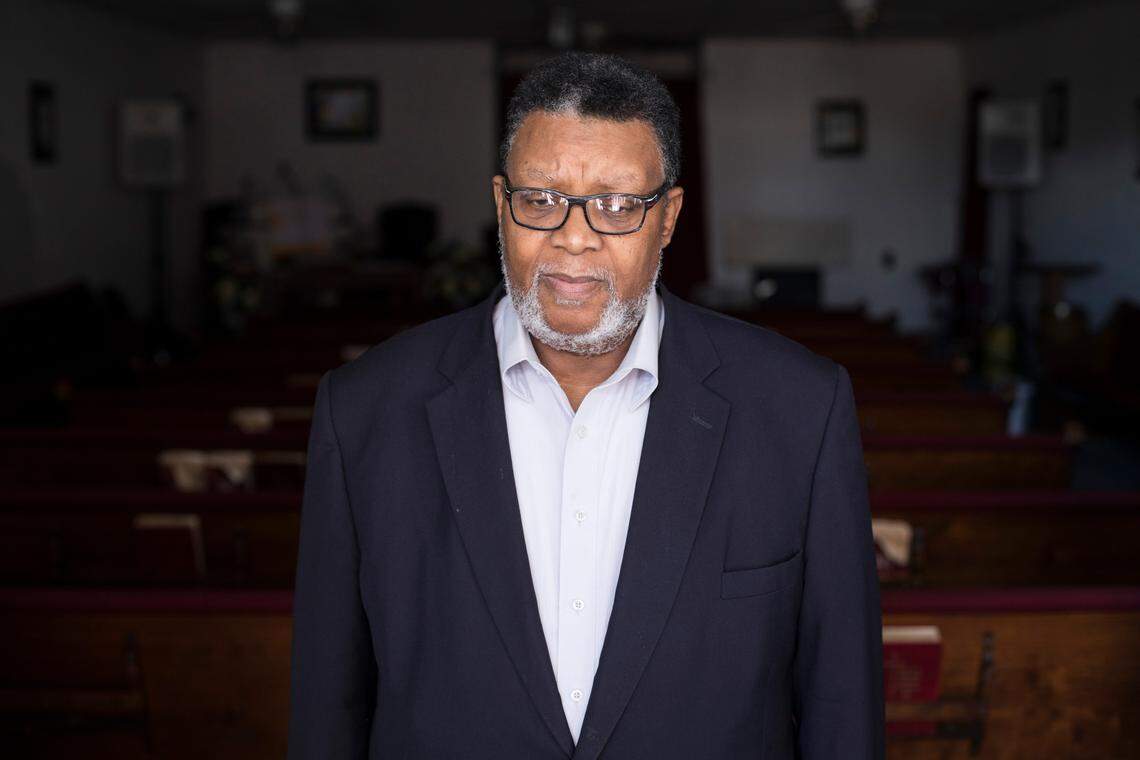 Rev. Franklin O. Hanes poses for a portrait in the chapel of Hanes Funeral Service on Tuesday, Dec. 4, 2018. Rev. Hanes buries many of Durham’s young people whose lives end as a result of gang violence.