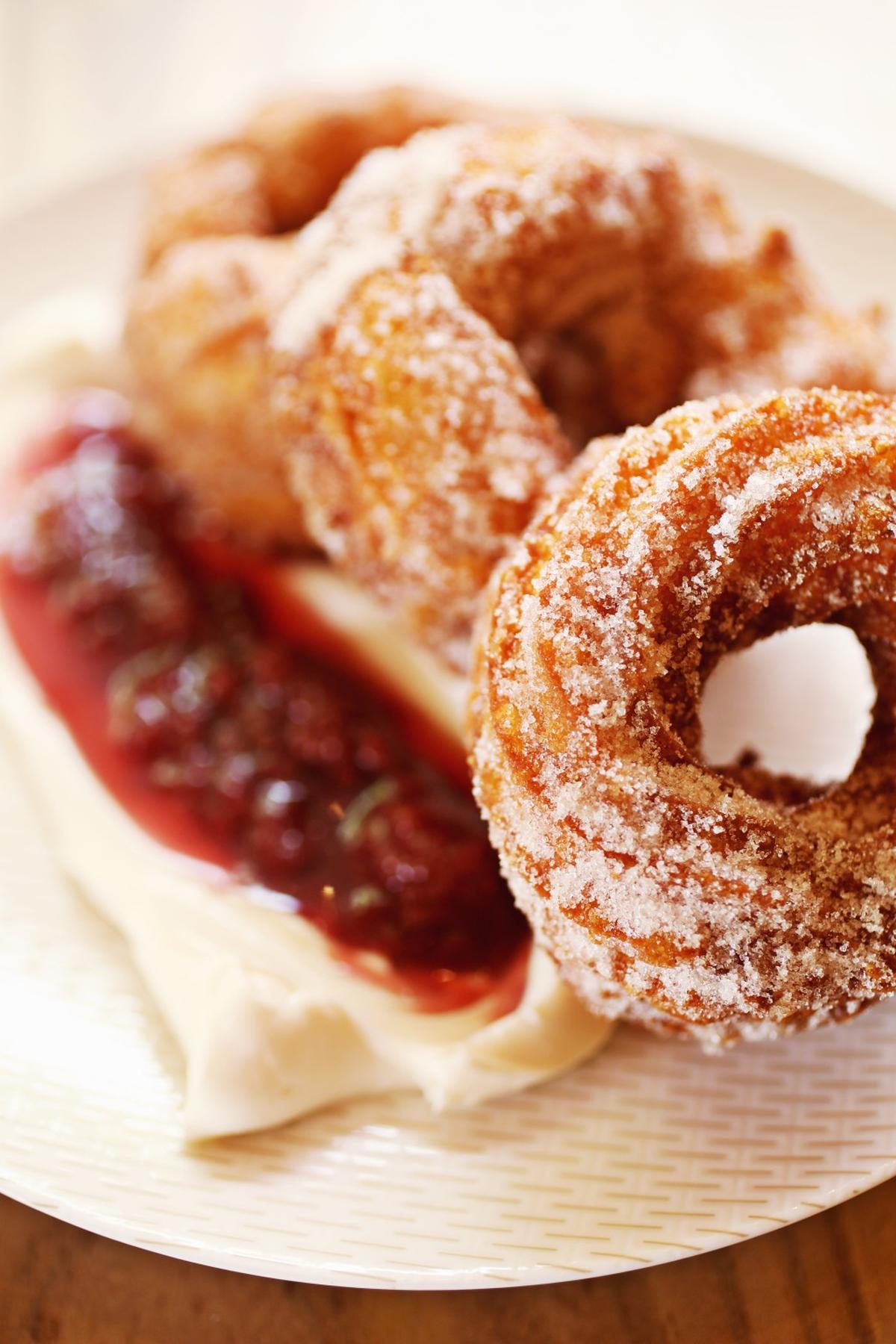 The crullers â€” fried to order, rolled in cinnamon sugar, and served with chantilly mascarpone and house-made jam â€” are the way to go at Jack Tar and the Colonelâ€™s Daughter in Durham.