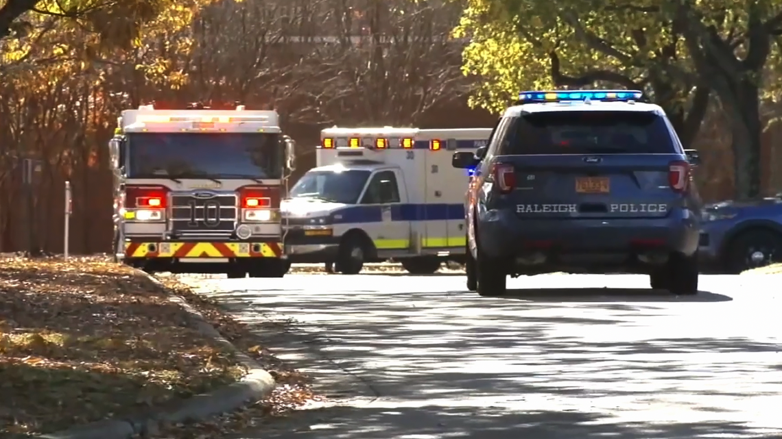 Southeast Raleigh High School is on a Code Red lockdown after two students were stabbed on campus on Monday, Nov. 27, 2023.