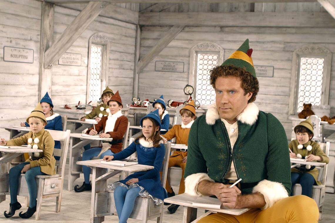 Will Ferrell (right) stars as Buddy the Elf in New Line Cinemas “ Elf. “