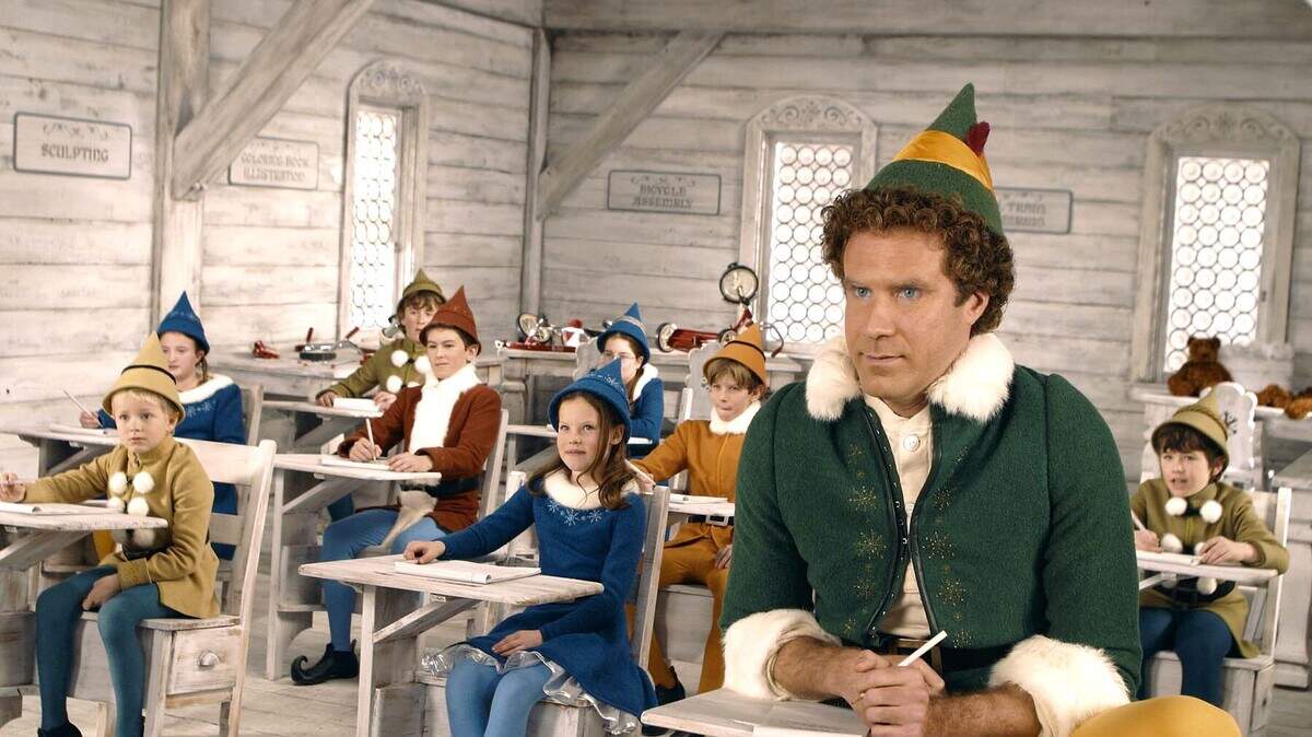 Will Ferrell, right, stars as Buddy the Elf in “Elf.”