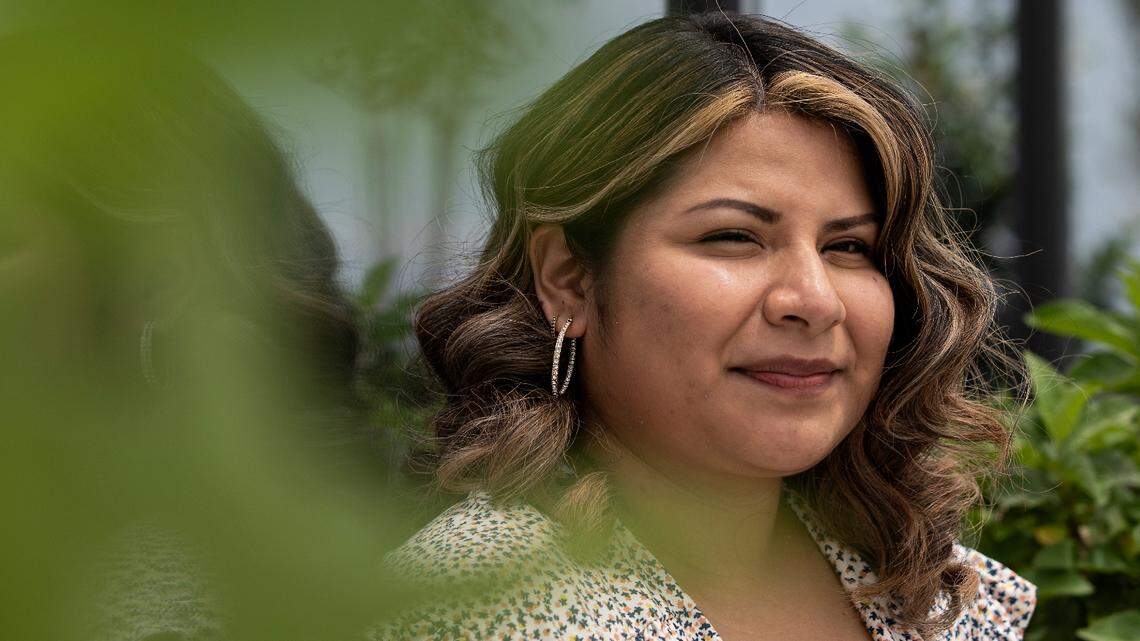 Jocelyn Casanova, 26, is photographed at Pendo’s Raleigh, N.C. office on Friday, June 3, 2022. Casanova, who began in the DACA program in 2014, works as a senior technical engineer for Pendo.
