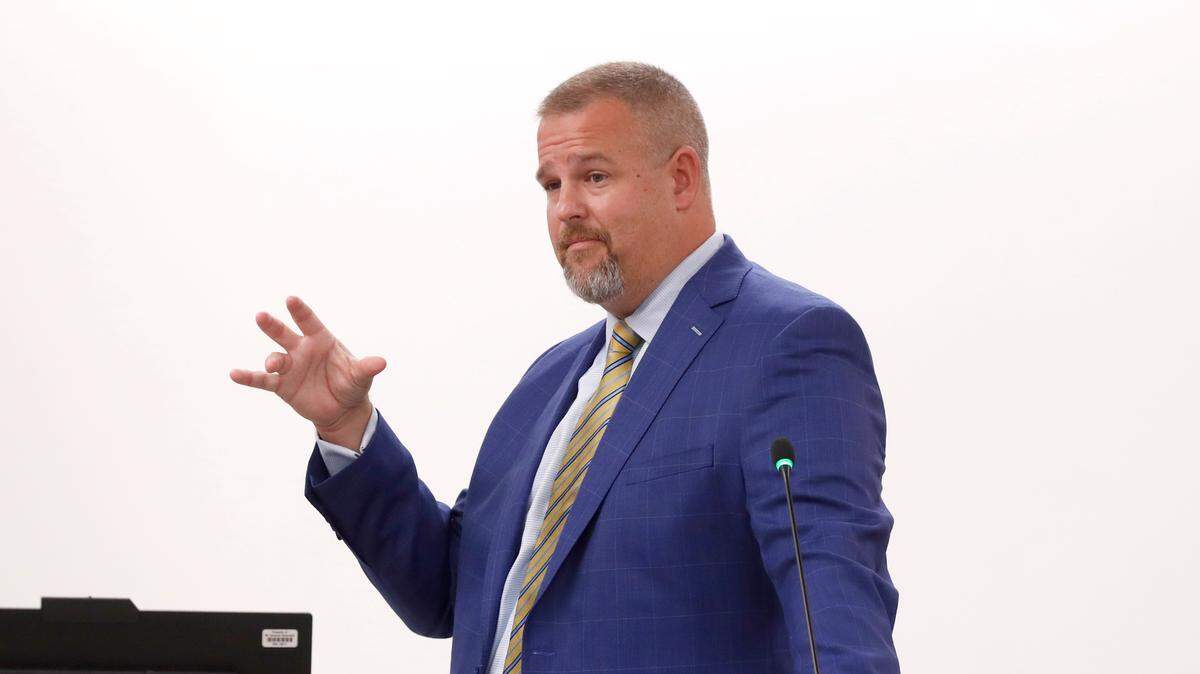 Sen. Todd Johnson is the first primary sponsor of a bill that would require the State Board of Education to approve a charter school in Union County. Here, he speaks during a N.C. Senate Education Committee meeting in Raleigh, N.C., Wednesday, July 21, 2021. T