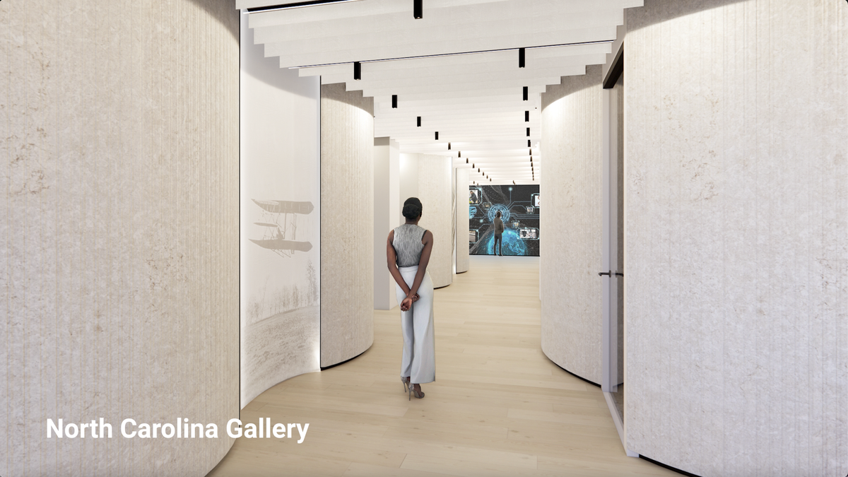 A North Carolina gallery is one of the details in plans for the new NC Education Campus, under construction now in downtown Raleigh, NC. The building will house multiple state agencies.
