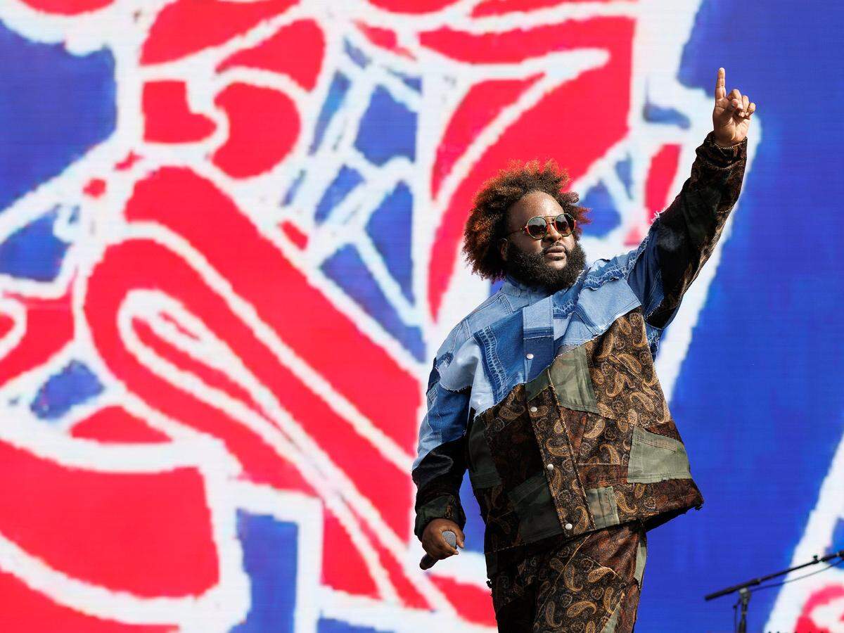 Bas performs during the fifth Dreamville Festival on Saturday, April 5, 2025, at Dorothea Dix Park in Raleigh, N.C.