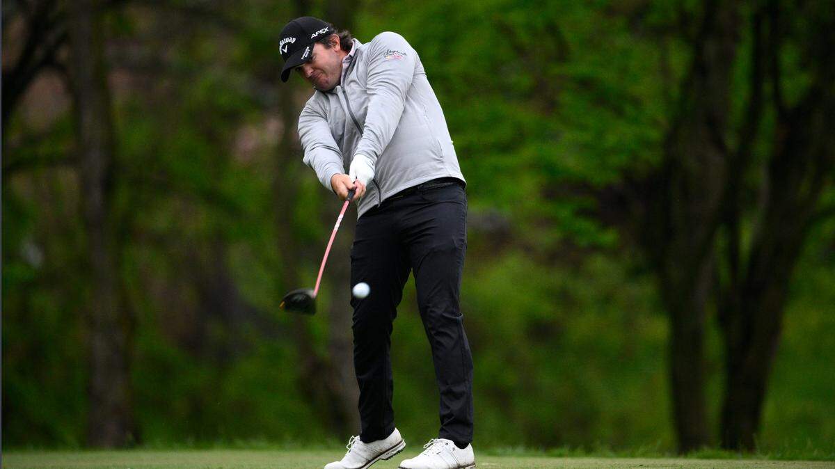 Ryan Blaum hits off the 15th tee during the second round of the Wells Fargo Championship golf tournament on Friday, May 6, at TPC Potomac at Avenel Farm golf club in Potomac, Md. This week at the Rex Hospital Open in Raleigh, Blaum is in contention playing 20 minutes from home. (AP Photo/Nick Wass)