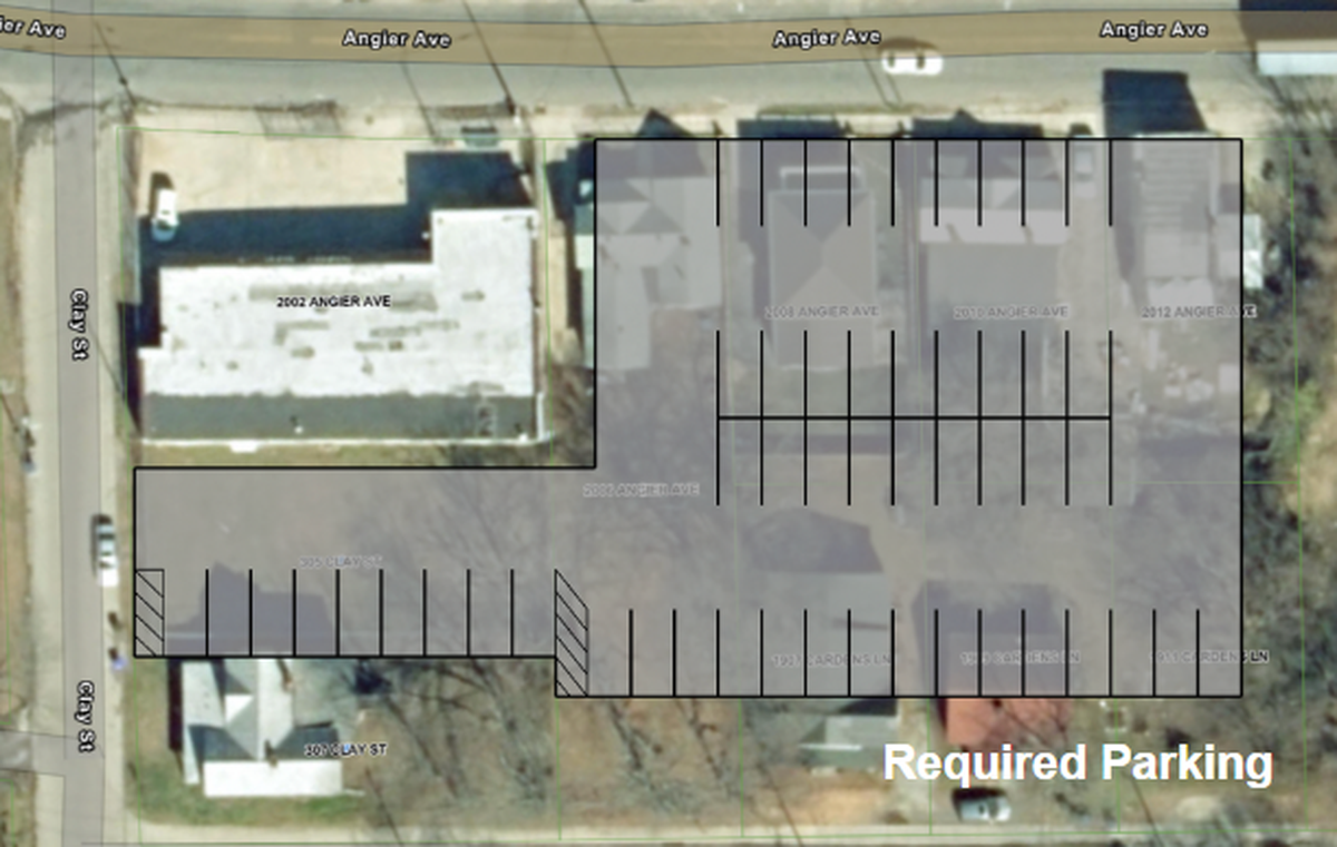 Designer-builder Aaron Lubeck, who helped write SCAD, pointed to this proposed Durham restaurant’s required parking footprint as an example of why parking minimums should be abolished. Required parking ends countywide Jan. 1, 2024.