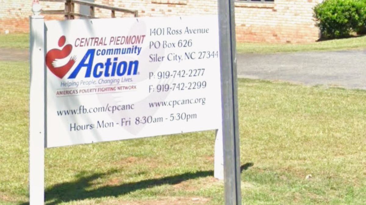 The sign outside of the central office of Central Piedmont Community Action in Siler City in Chatham County.