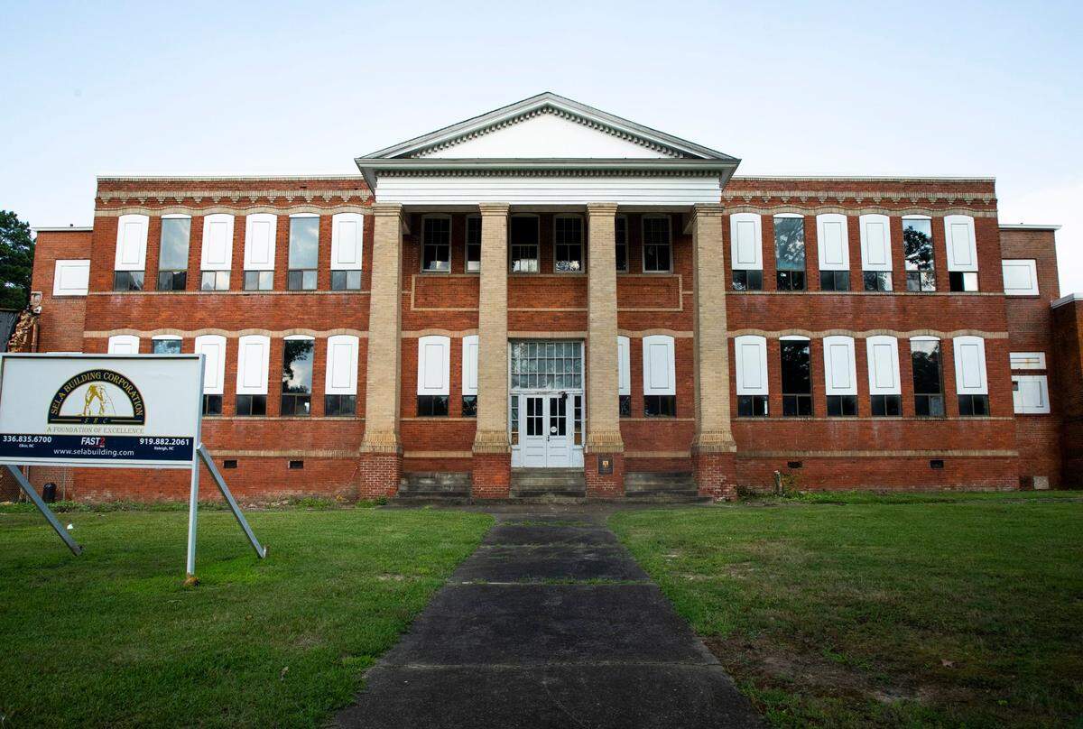Construction has begun on restoring and expanding the former Littleton High School into a private K-8 school called Littleton Academy in Littleton, N.C., on Wednesday July 28, 2021.
