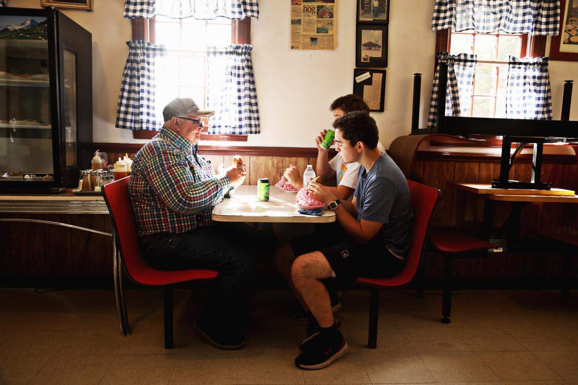 Diners stop in for lunch at GradyÕs Barbecue Friday, Oct. 30, 2020, in Dudley, NC.