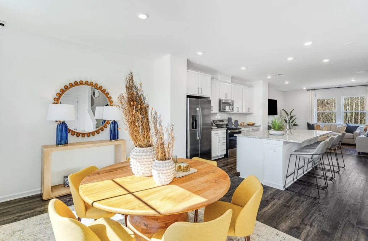Inside a model home at Buffalo Townes at 1316 West Garner Road.