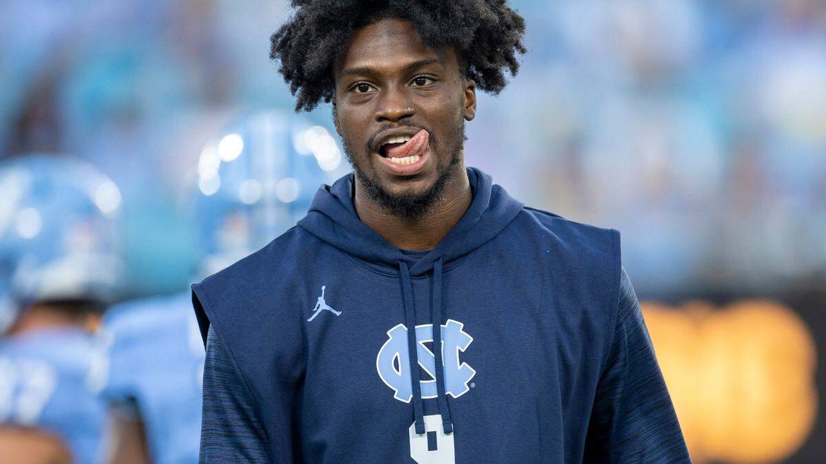 North Carolina wide receiver Devontez Walker (9), did not dress out for the Tar Heels’ game against South Carolina on Saturday September 2, 2023 at Bank of America Stadium in Charlotte, N.C. Walker is appealing an NCAA ruling that declared him ineligible for the 2023 season.