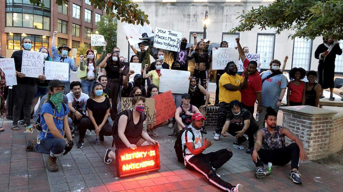 After days of marches and speeches, impromptu Durham protest starts small and stays small