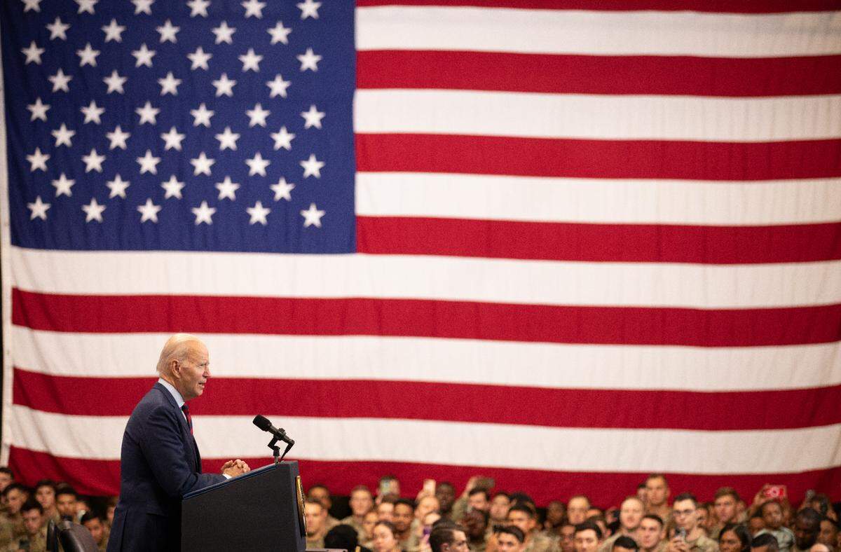 President Joe Biden speaks at an event in support of Joining Forces at Fort Liberty in Fayetteville, N.C. on Friday, June 9, 2023. Biden also signed an executive order to support military and veteran communities.