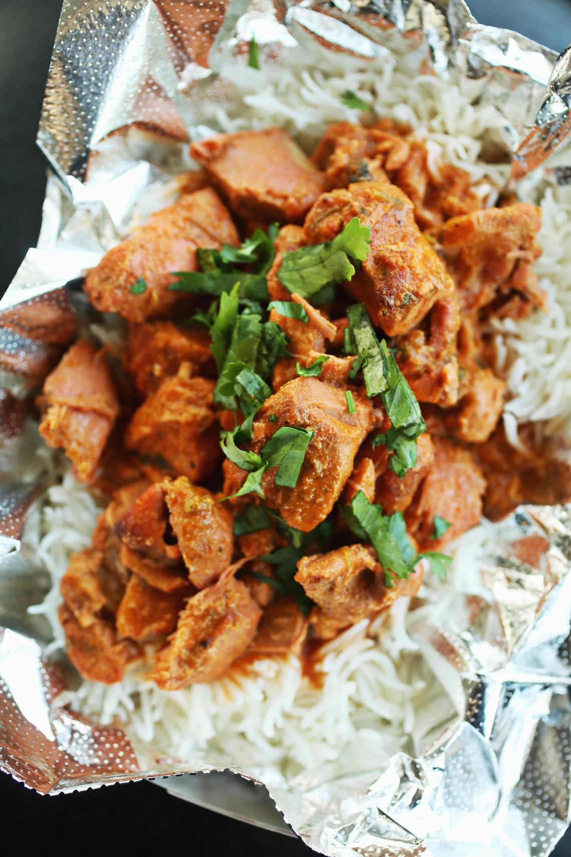 Curry in a Hurry chef/owner Alaksha Surti’s Butter Chicken is a favorite menu item for customers.