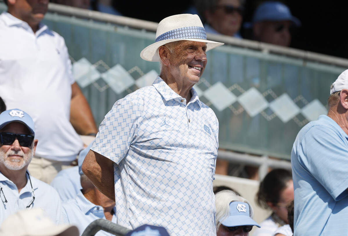 Former head basketball coach Roy Williams watches during UNC’s 4-0 victory over USC in the second game of the Chapel Hill Super Regional at Boshamer Stadium in Chapel Hill, N.C., Saturday, June 6, 2026.