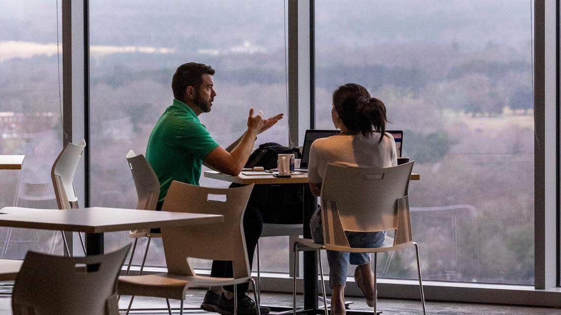 Pendo employees work in the software company’s downtown Raleigh headquarters Wednesday, Feb. 23, 2022.
