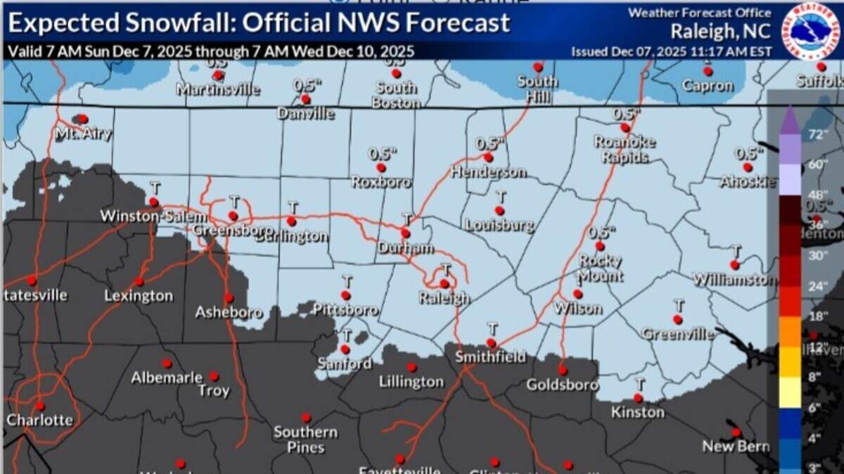 Snow likely in the Triangle Monday with little accumulation | Raleigh ...