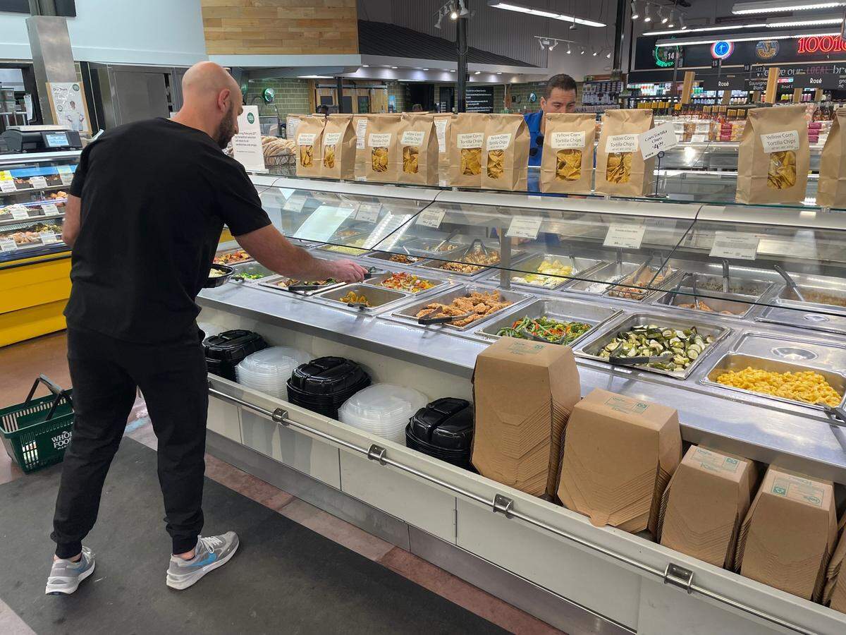 The Whole Foods Market on Wade Avenue in Raleigh offers customers a hot bar for $11.99 per pound.