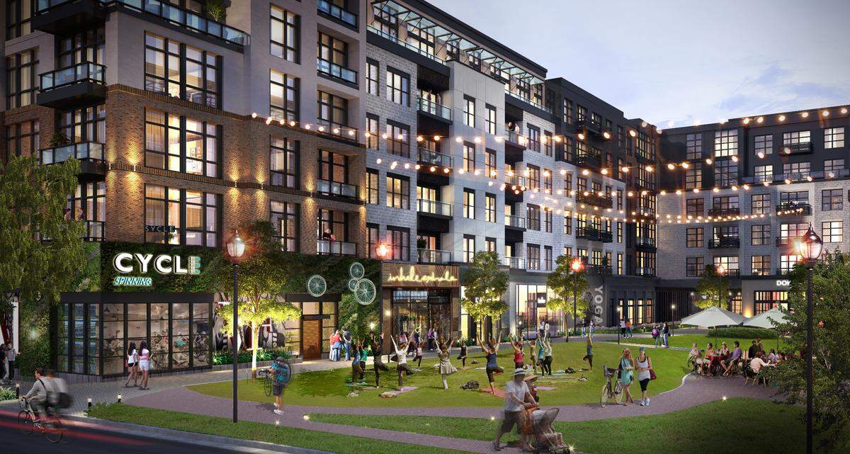 A rendering of The Canopy luxury apartments at the upcoming Fenton residential and retail development in Cary off of I-40 and Cary Towne Boulevard.