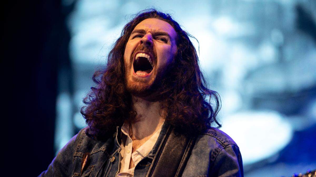 Hozier in concert at Raleigh, N.C.’s Red Hat Amphitheater, Tuesday night, Oct. 3, 2023.