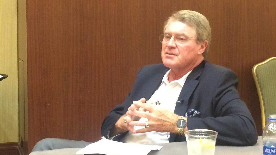 ACC commissioner John Swofford meets with the media Thursday at the conclusion of the ACC's spring meetings in Amelia Island, Fla.