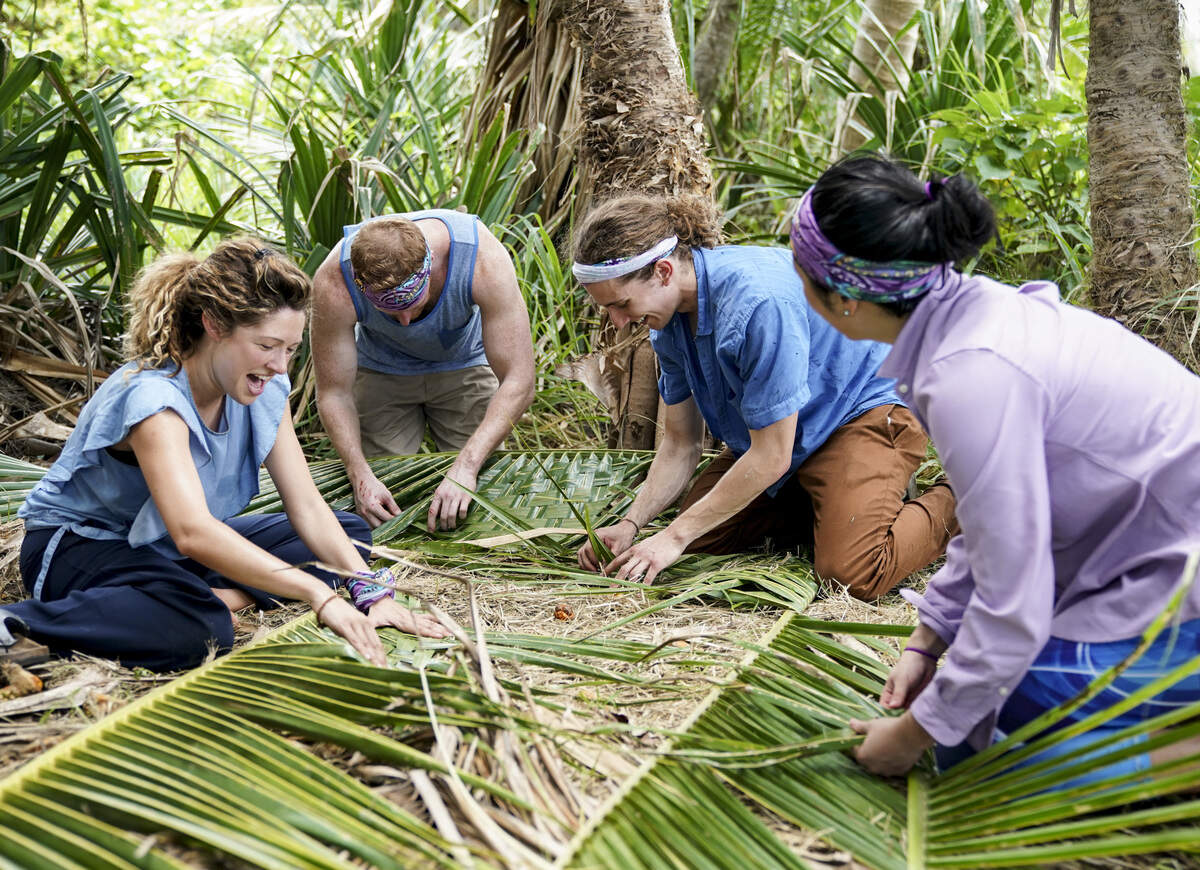 Molly Byman, Tommy Sheehan, Jack Nichting and Kellee Kim in the Sept. 25 Season 29 premiere of “Survivor: Island of Idols” on CBS.