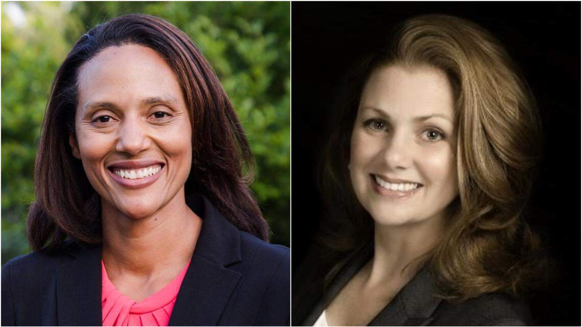 NC House District 37 incumbent Sydney Batch (D), left, and her Republican opponent Erin Paré.